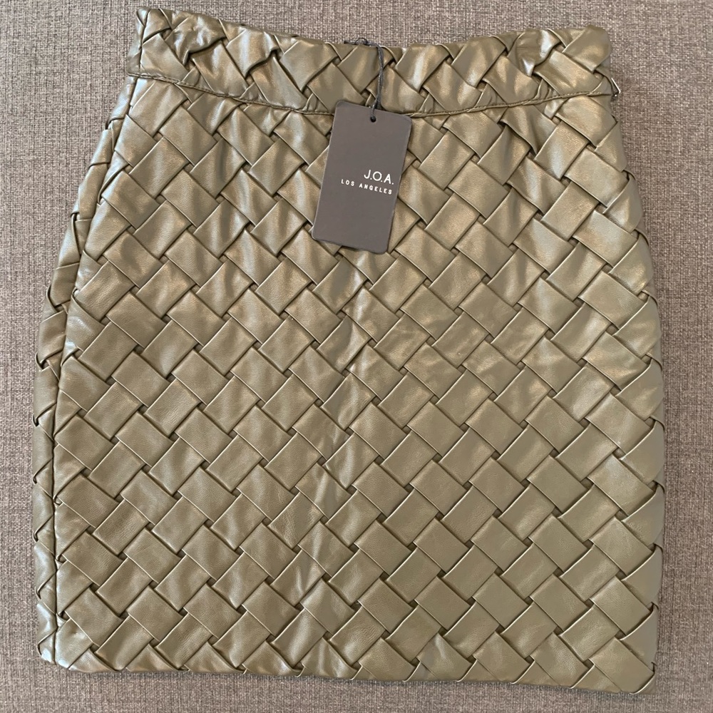 Olive Faux Leather Miniskirt